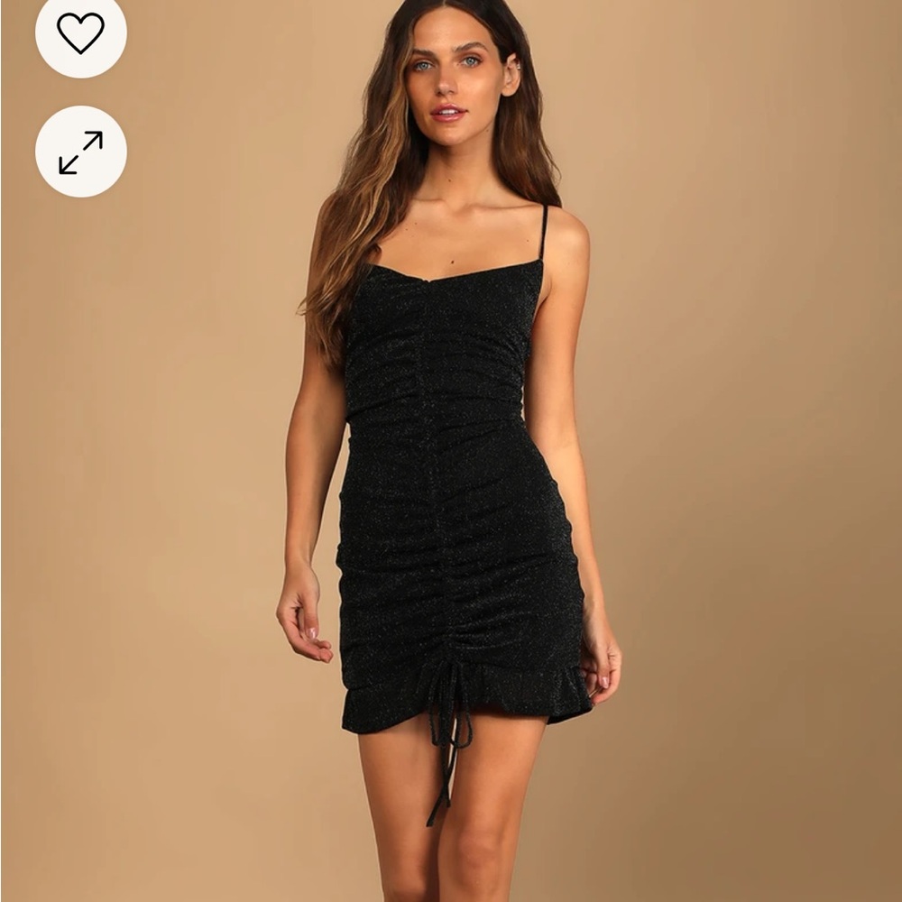 Elegant Black Ruched Dress